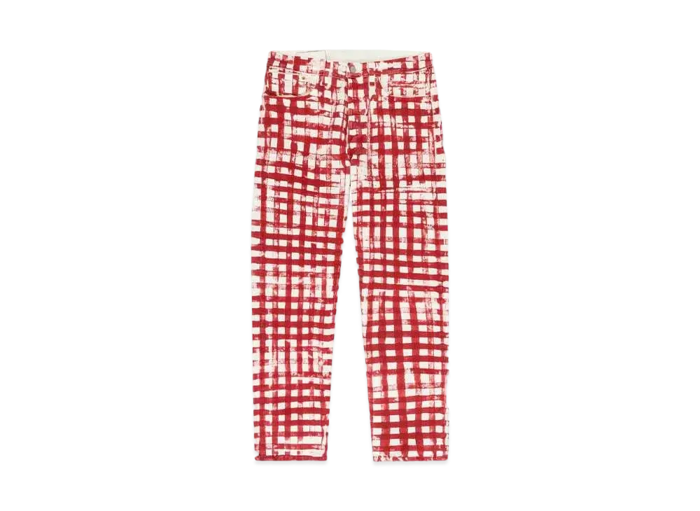 DENIM TEARS x LEVI'S Hand Painted Picnic Plaid 501 "Red"