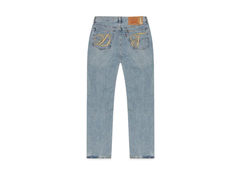 DENIM TEARS x LEVI'S DT Metallic Gold Script 501 "Light Wash"