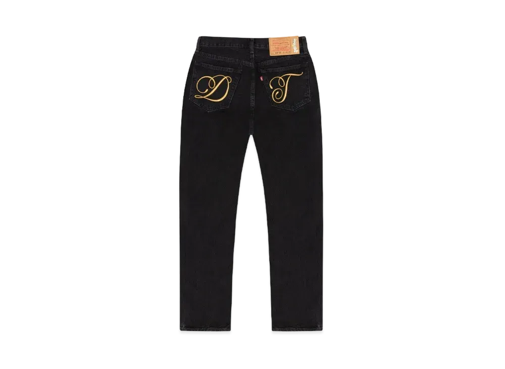 DENIM TEARS x LEVI'S DT Metallic Gold Script 501 "Black"