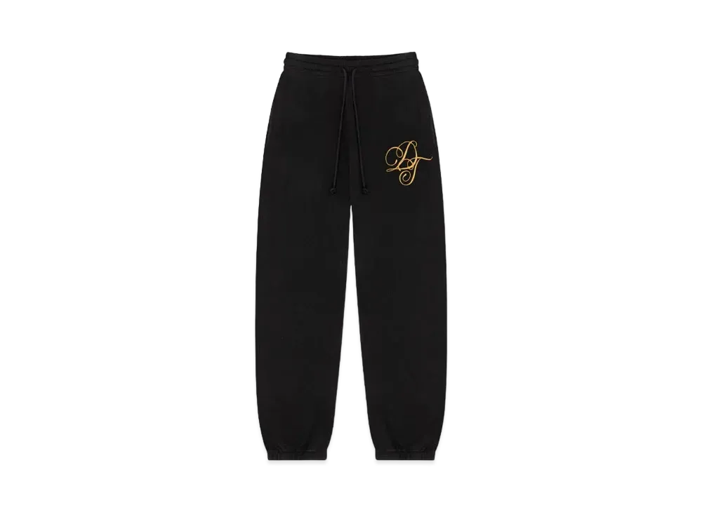 DENIM TEARS DT Metallic Gold Script Sweat Pant "Black"