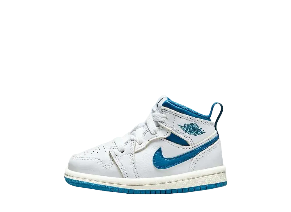 Nike TD Jordan 1 Mid SE "White/Sail/Industrial Blue"