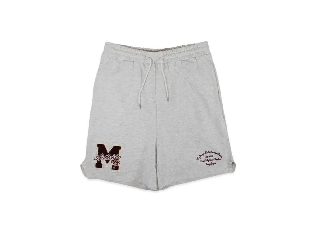 My Sugar Babe M college logo wappen sweat shorts "Heather Gray"