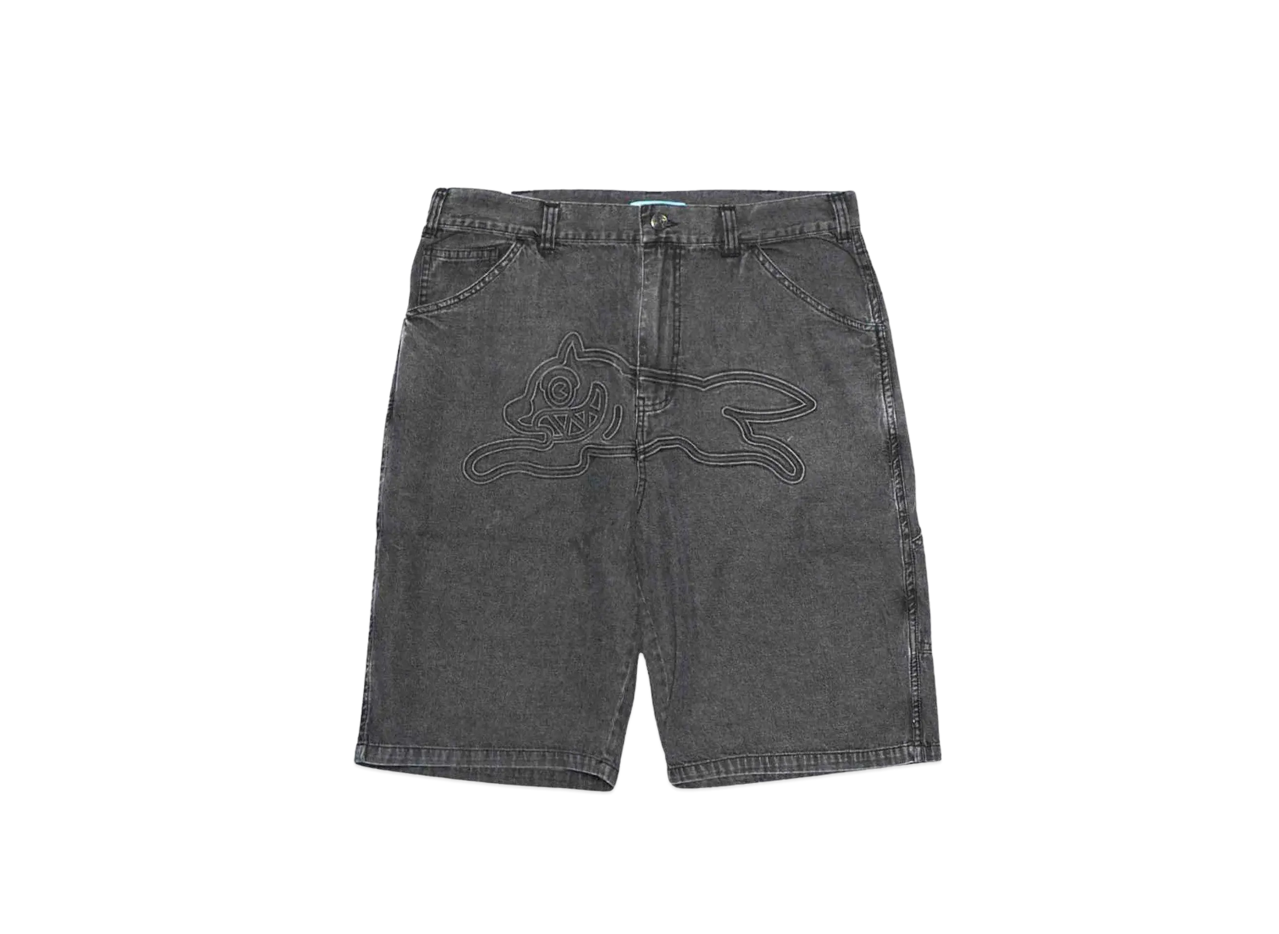 ICECREAM EMBOSS LOGO BAGGY DENIM SHORTS "BLACK"