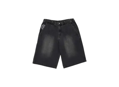 genzai baggy denim half pants "BLACK"