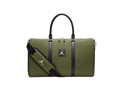 Nike Jordan Brand Monogram Duffle Bag (25L) (Silver Zipper) "Green" MA0759-EF9