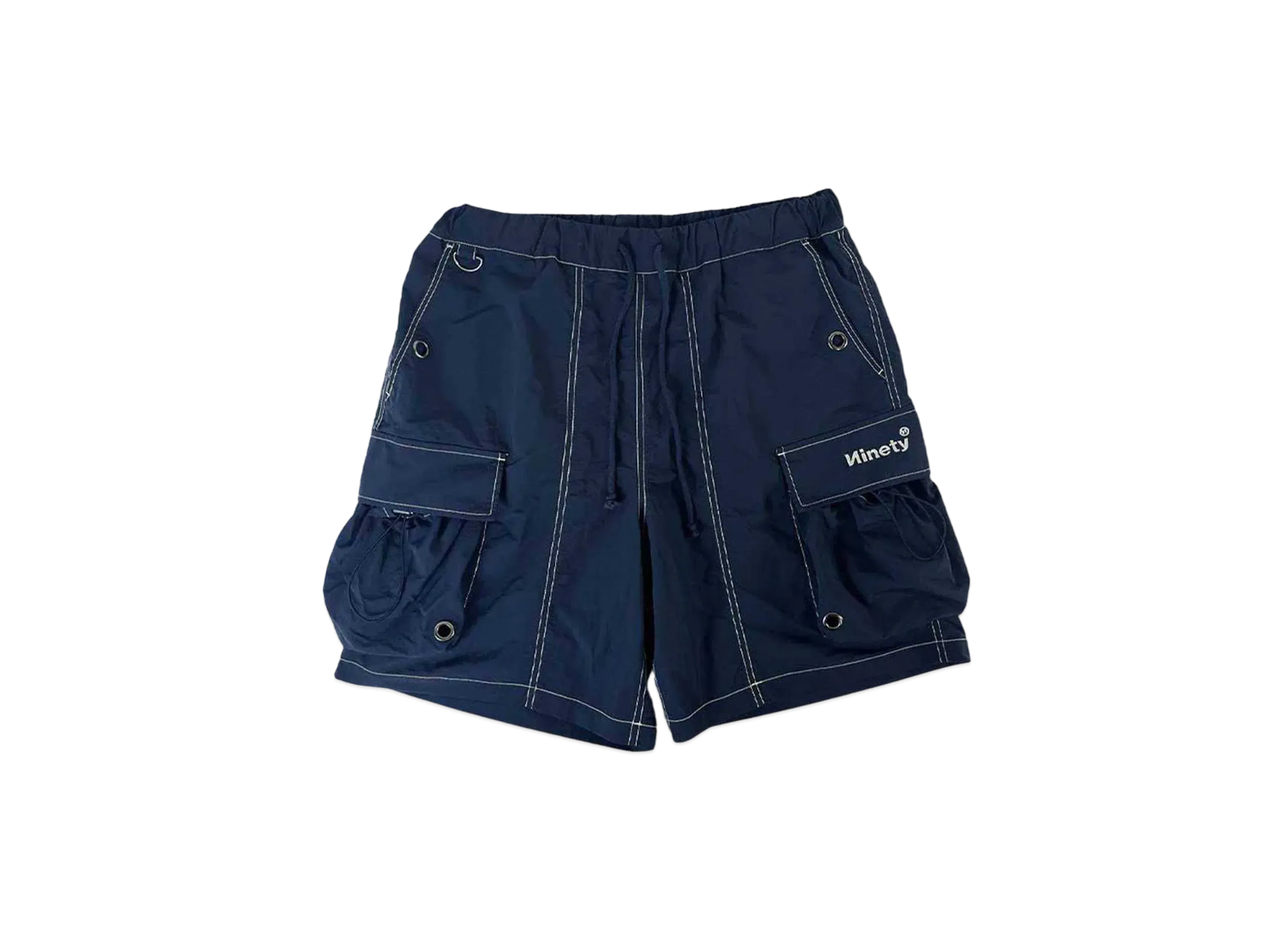 9090 Tech Logo Nylon Half Pants "Navy"