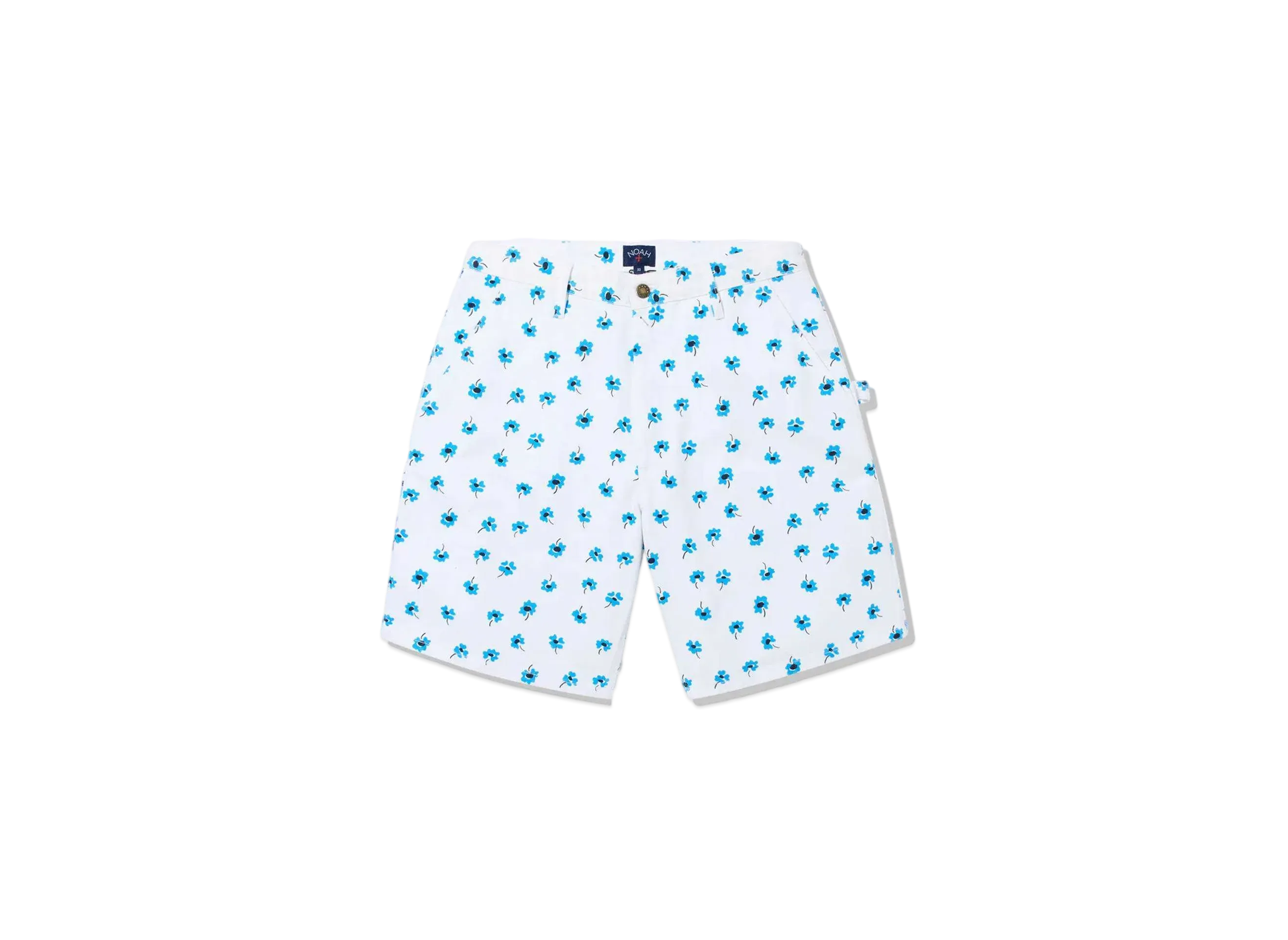 Noah Floral Painter Shorts "White & Blue"