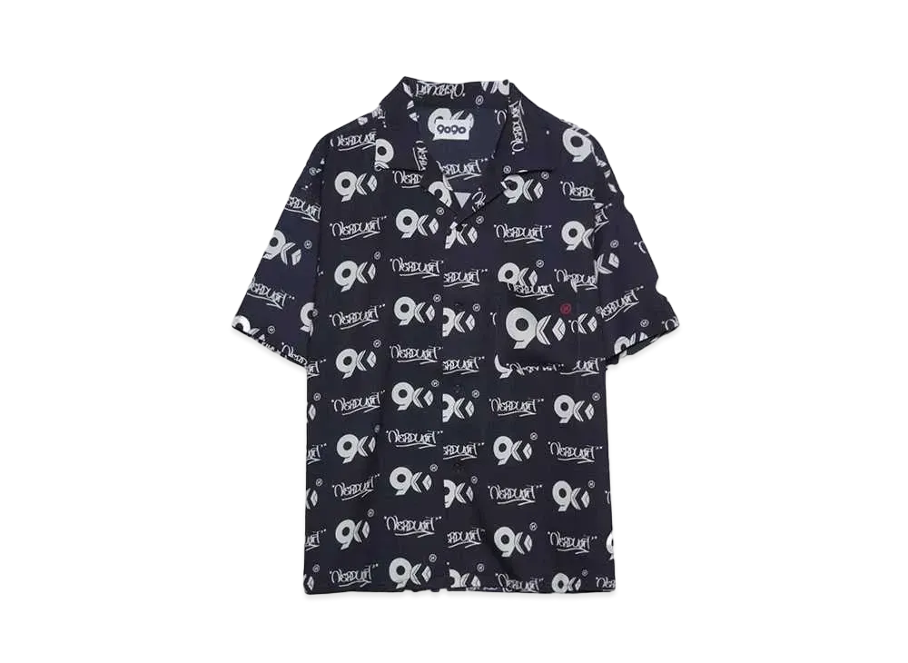 9090 9090 x NERDUNIT Open Collar Shirt "Dark Navy "