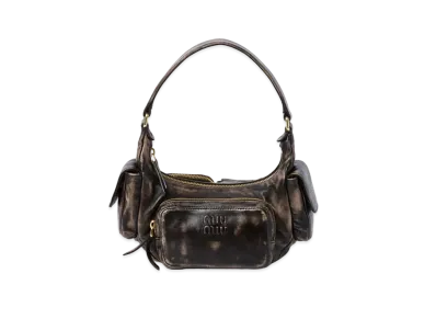 MIUMIU Nappa Leather Pocket Bag "Sand/Dark Brown"