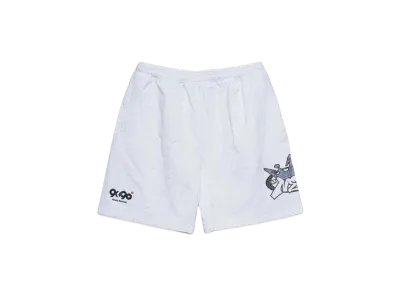 9090 9090 x NERDUNIT King Logo Sweat Half Pants "Heather White"