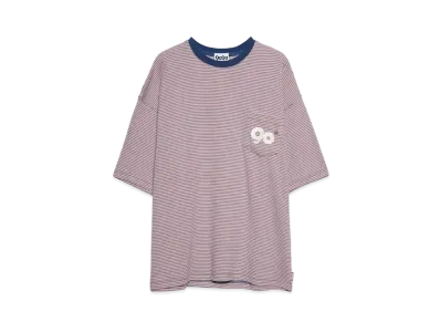 9090 90 Logo Stripe Tee "Pink / Blue"