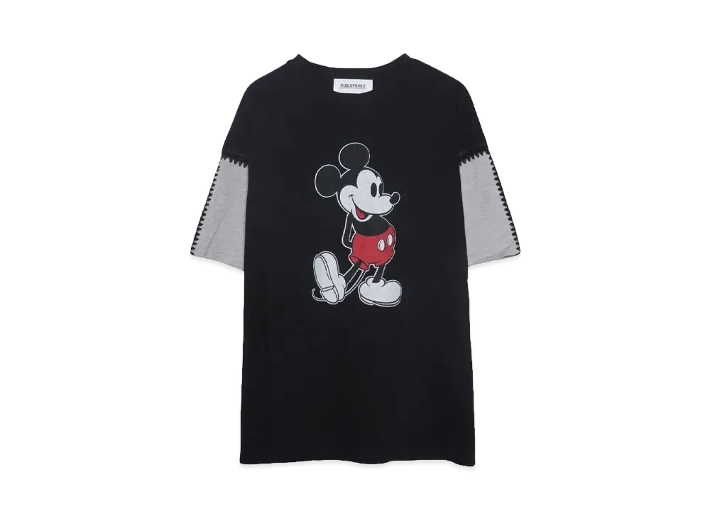 DISCOVERED < Mickey >Shell Stitch Sweat Exclusive "BLACK / LIGHT GRAY"