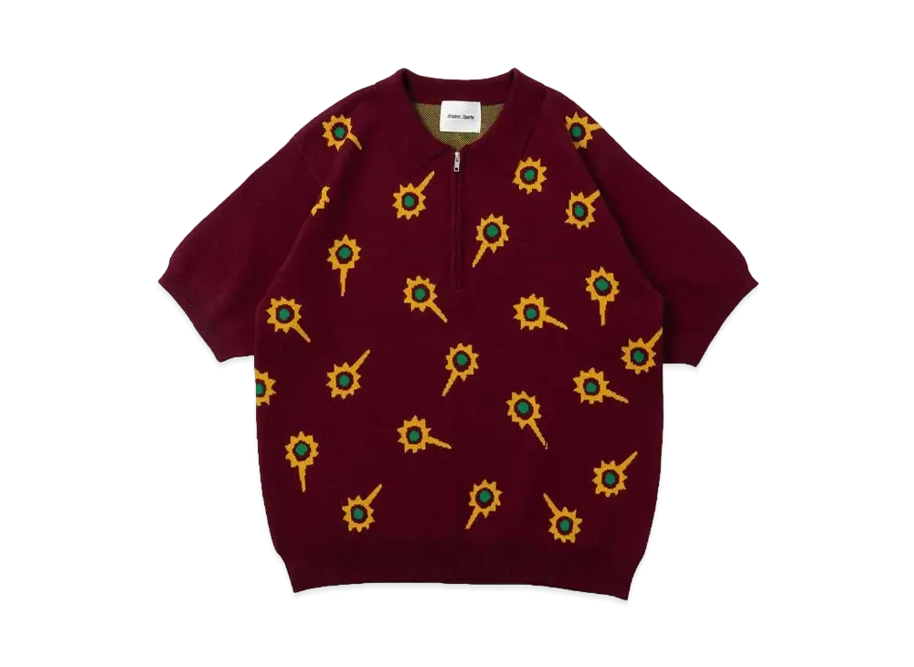 Student Apathy half zip knit polo "Purple"