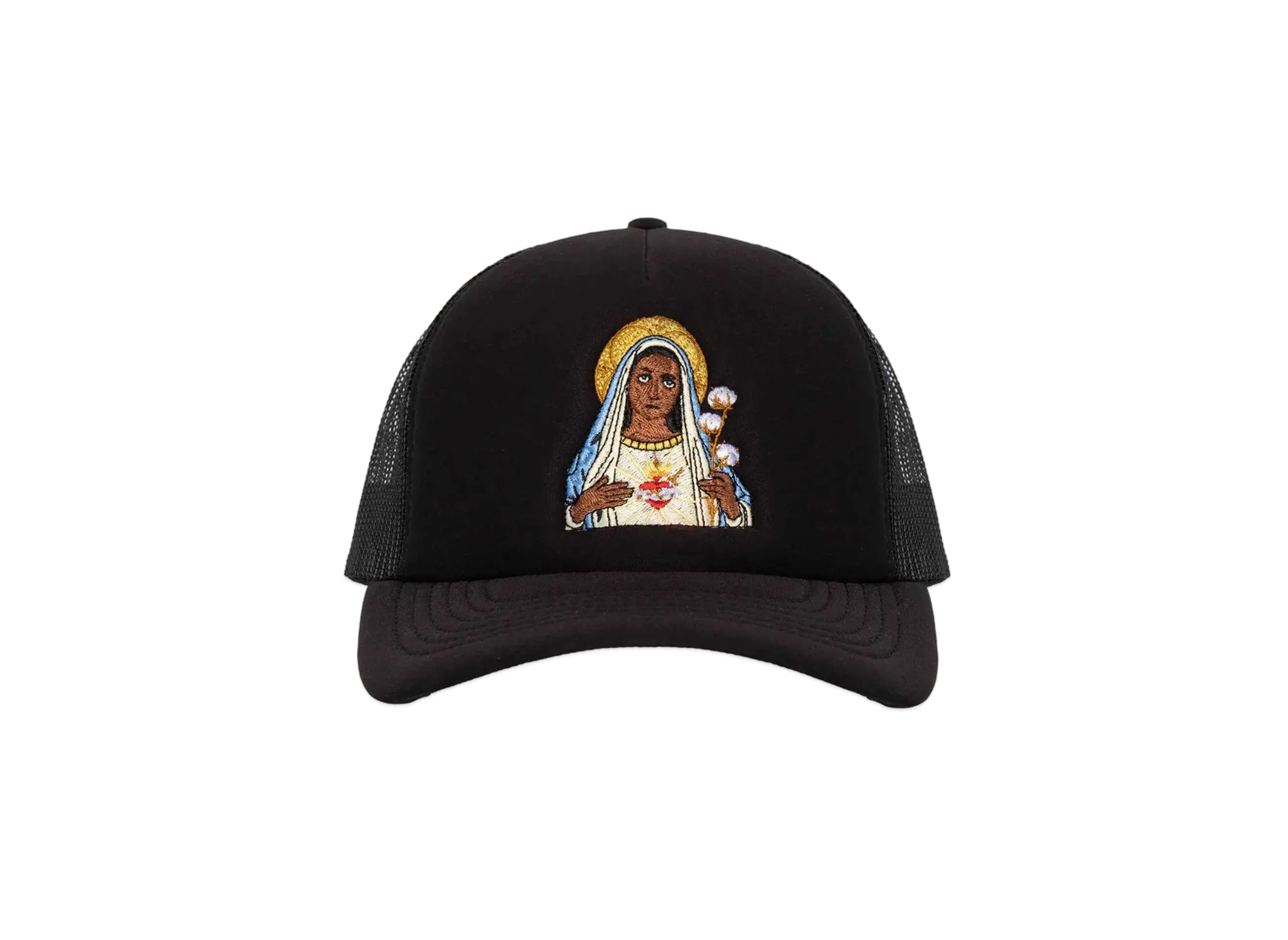 DENIM TEARS Black Madonna Trucker Hat "Black"