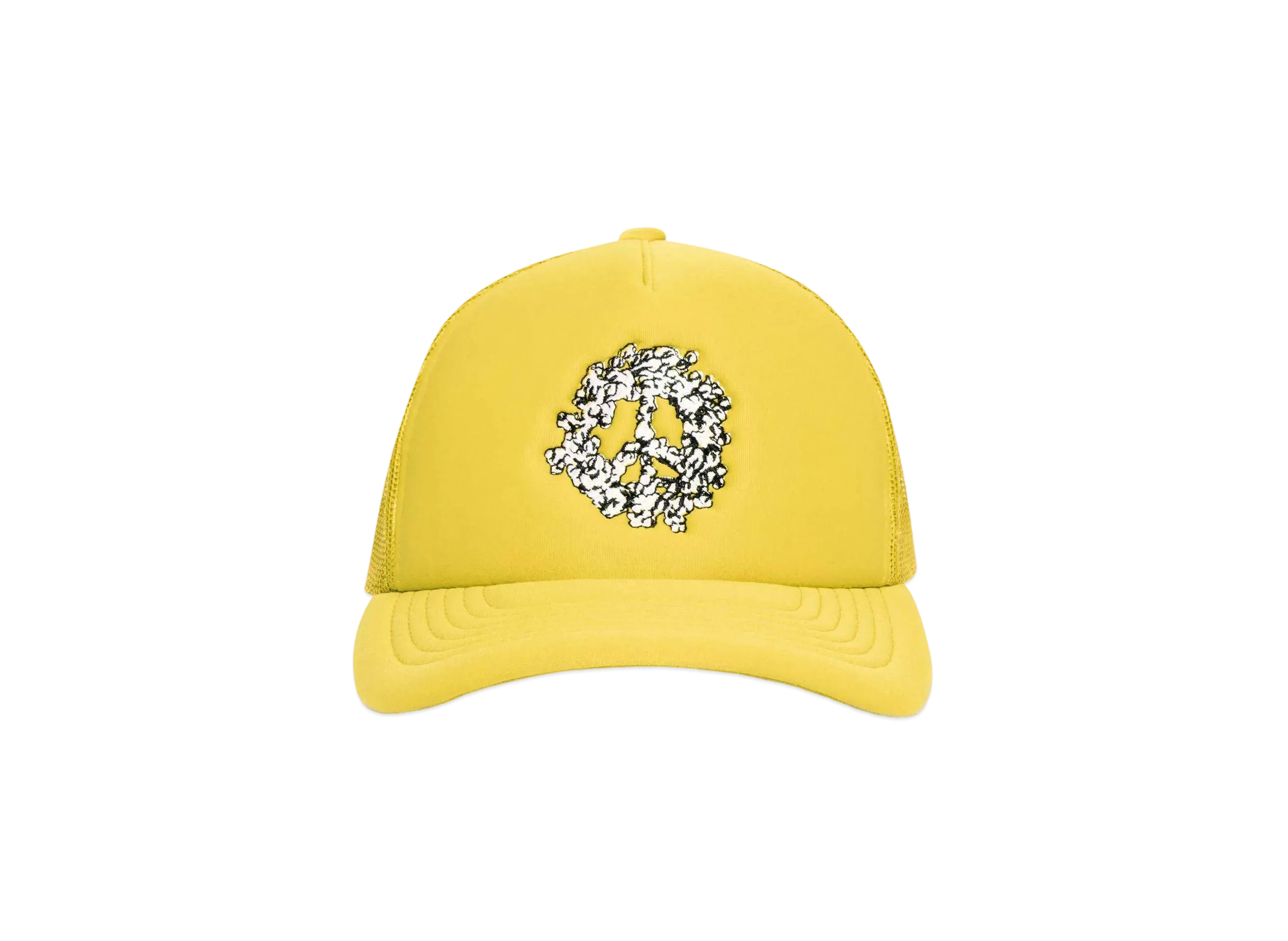 DENIM TEARS Cotton Peace Wreath Trucker Hat "Yellow"