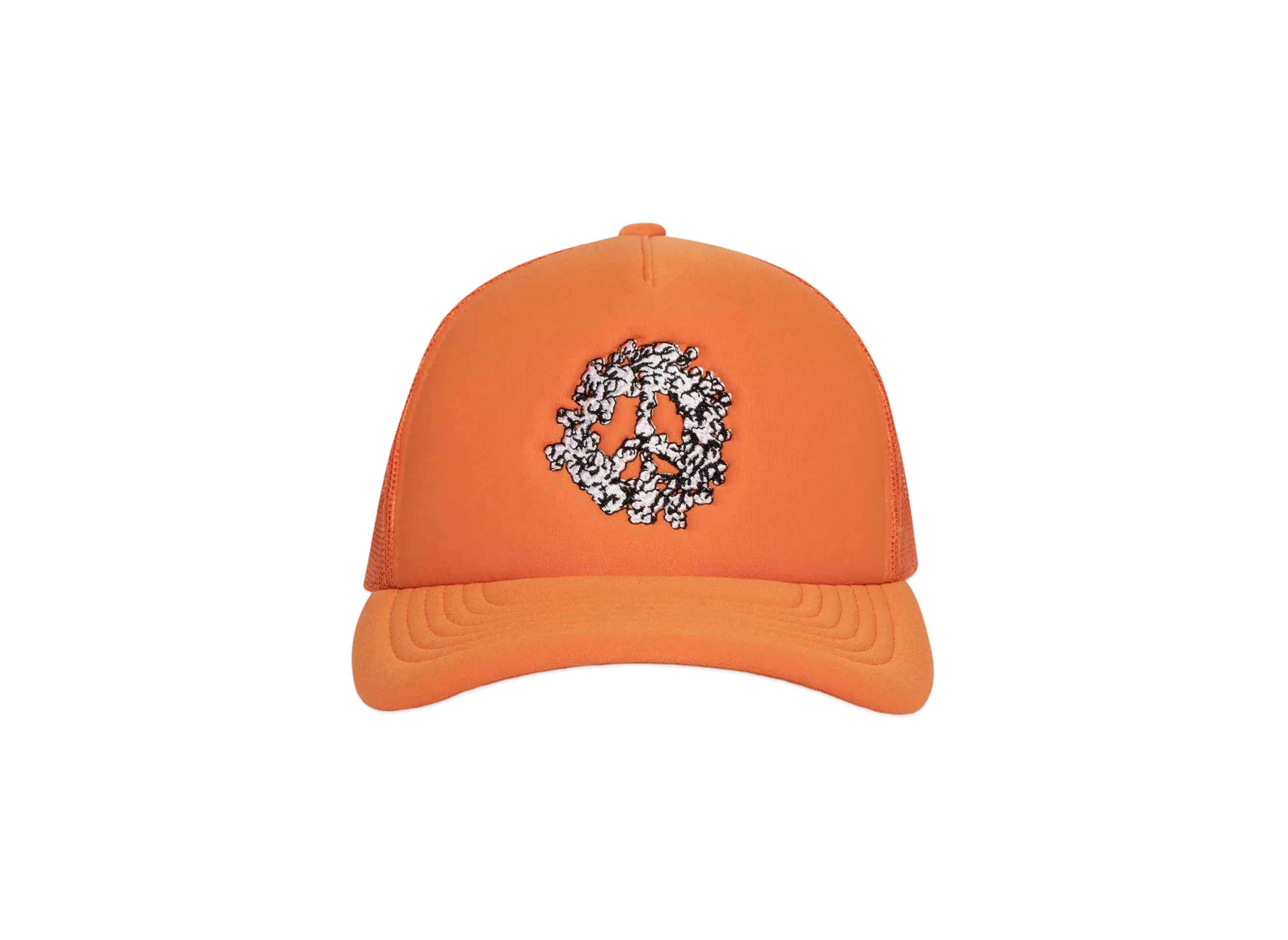 DENIM TEARS Cotton Peace Wreath Trucker Hat "Orange"