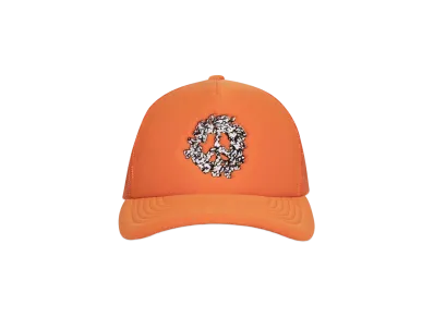 DENIM TEARS Cotton Peace Wreath Trucker Hat "Orange"