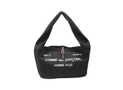 COMME des GARCONS HOMME PLUS Logo Print Canvas Messenger Bag "Black"