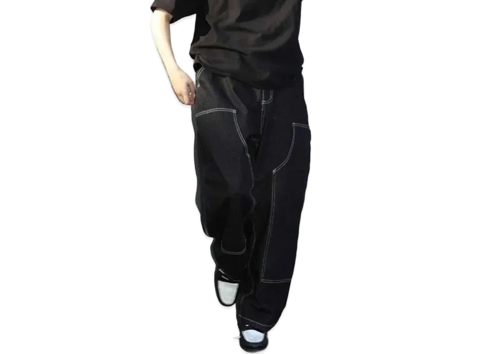 Student Apathy double knee pants "BLACK"