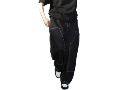 Student Apathy double knee pants "BLACK"