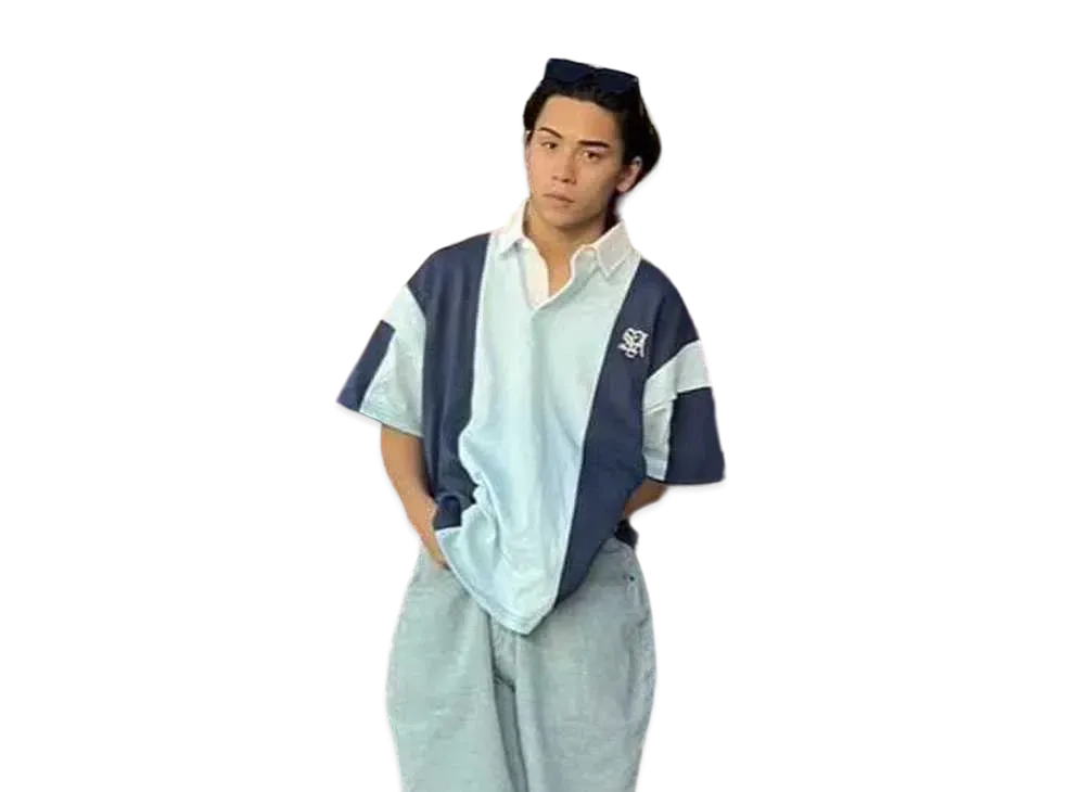 Student Apathy Stripe polo shirts "Sax"