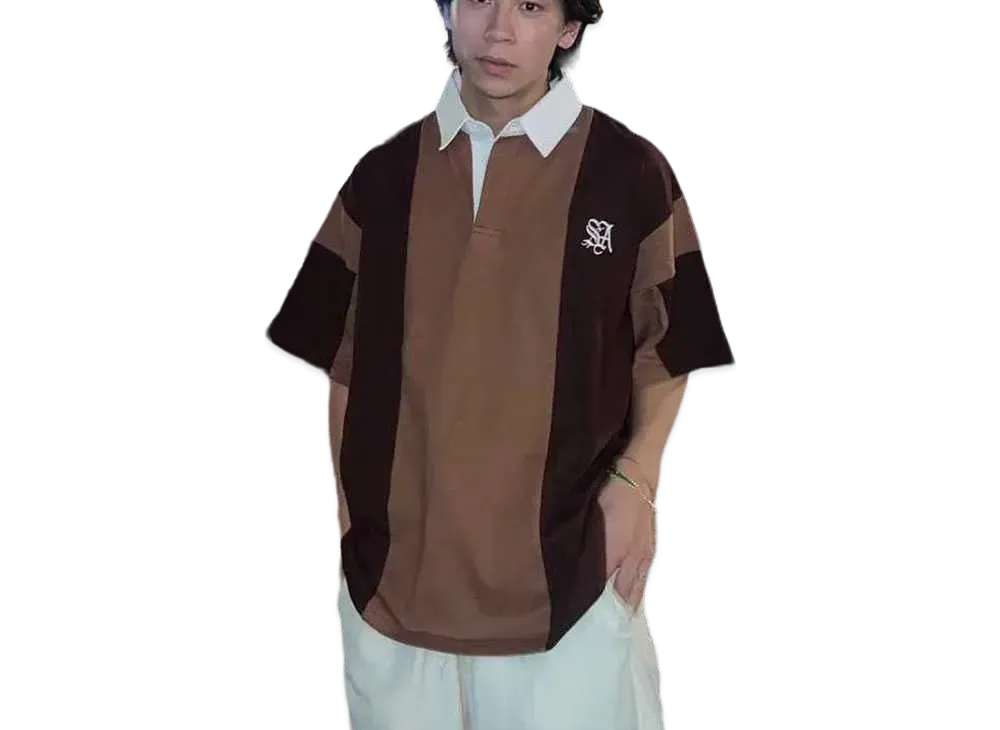 Student Apathy Stripe polo shirts "Brown"