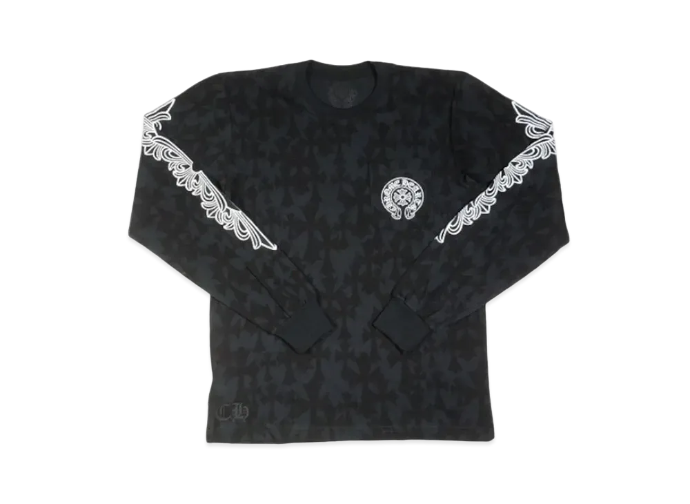 クロムハーツ メンズ グレイブヤード セメタリークロス ロングスリーブTシャツ "ブラック"