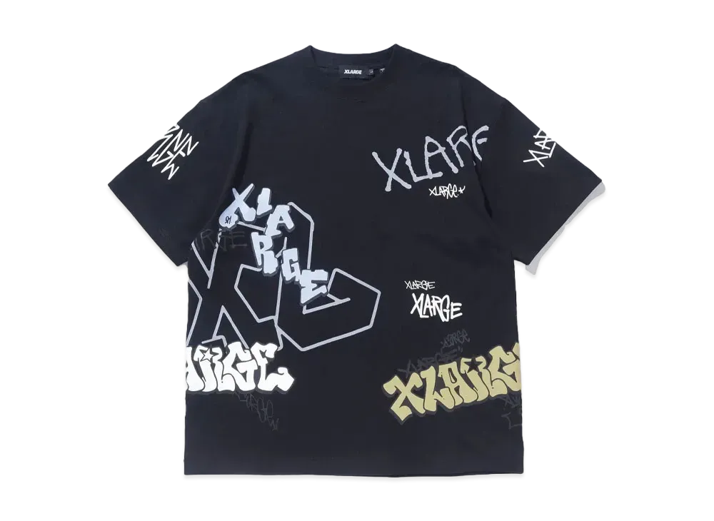 XLARGE GRAFFITI S/S TEE "BLACK"