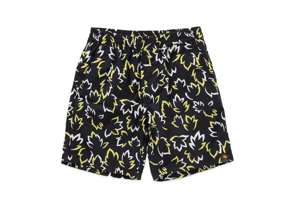 RATS LEAF COTTON SHORTS "BLACK"