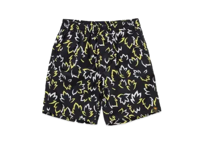 RATS LEAF COTTON SHORTS "BLACK"