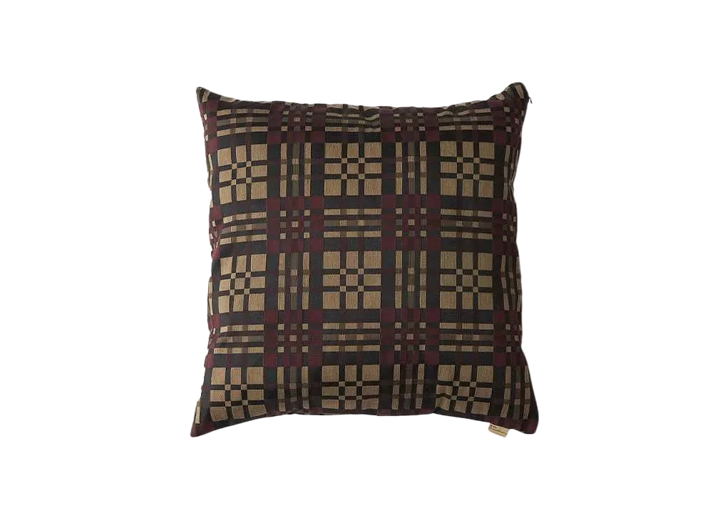 White Mountaineering 3D CHECK JACQUARD CUSHION "BEIGE"