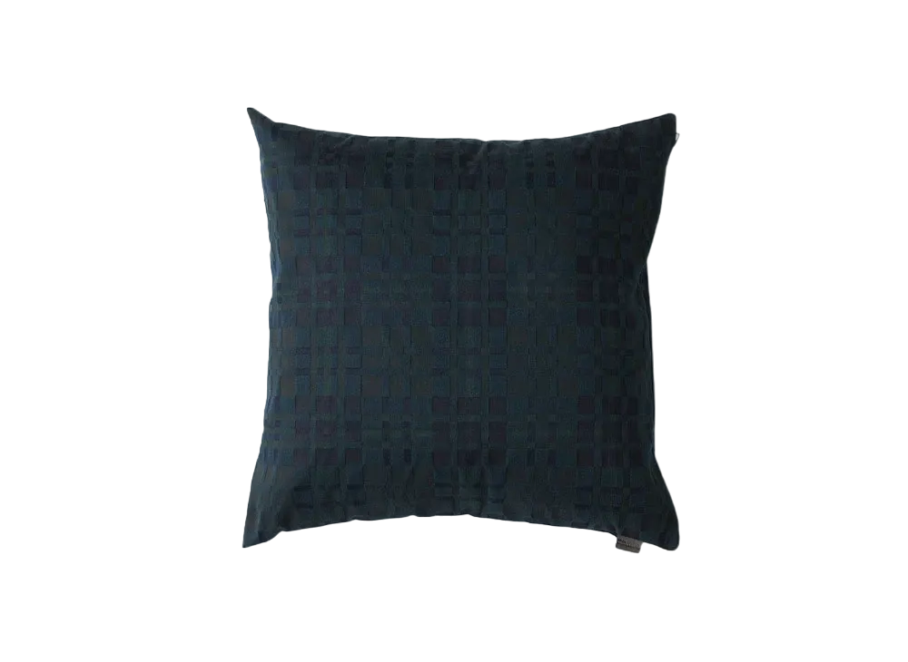 White Mountaineering 3D CHECK JACQUARD CUSHION "NAVY"
