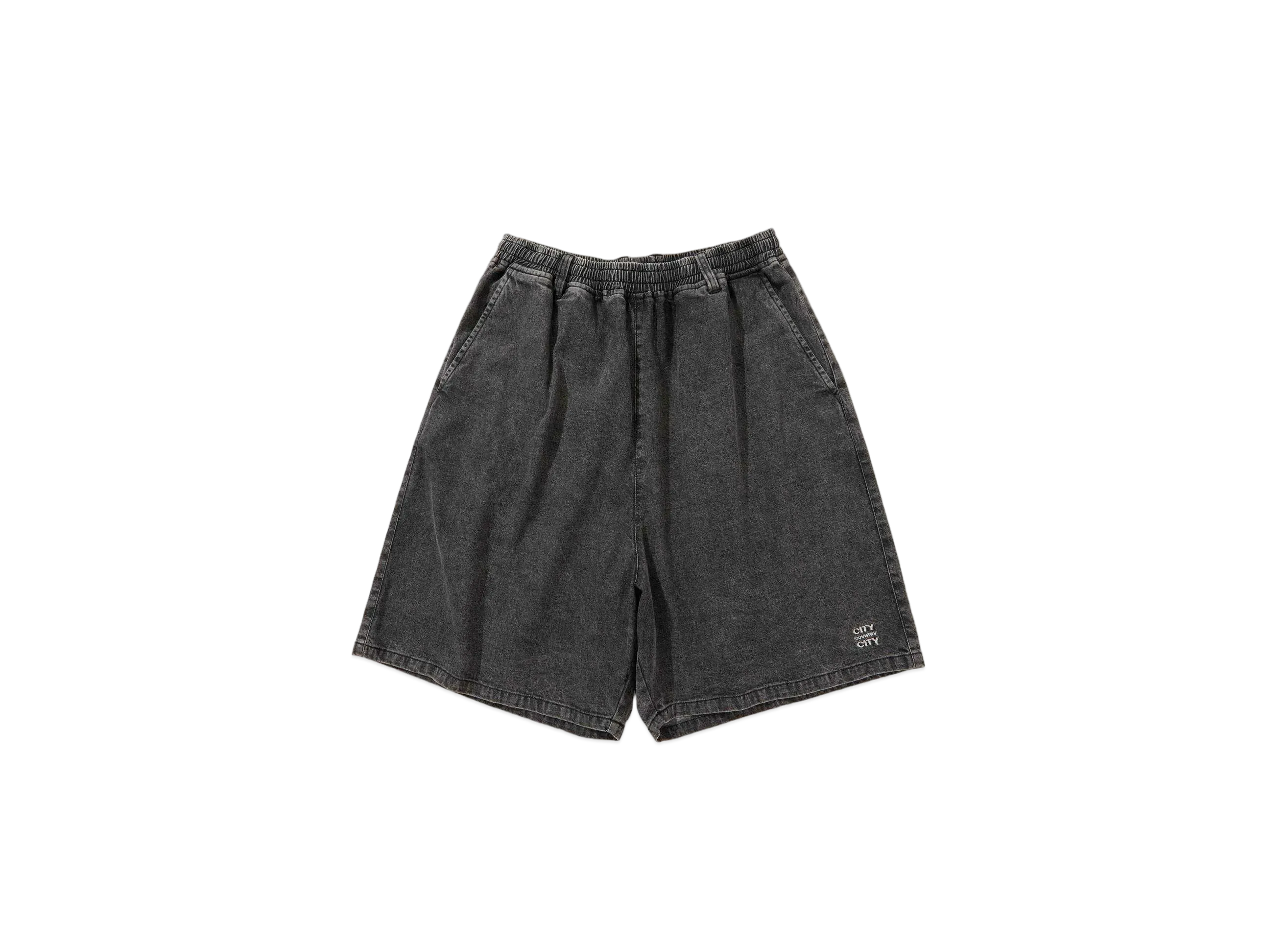 CITY COUNTRY CITY Embroiderd Logo Washed Denim Easy Shots_8oz "BLACK"