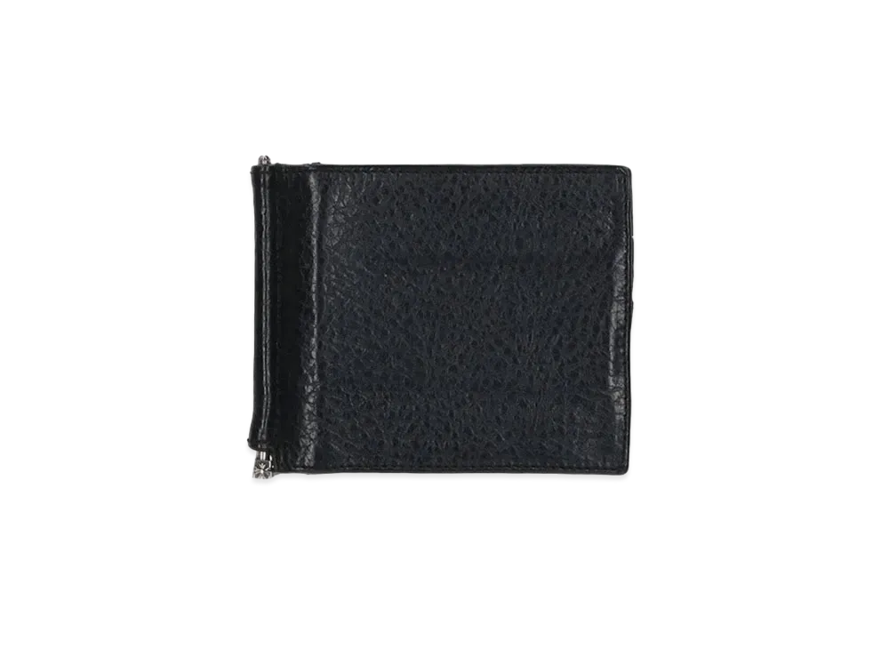 Chrome Hearts Money Clip Bi-Fold Leather Wallet "Black"