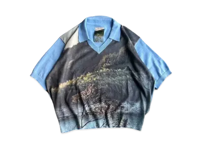 BALLSY.BROTHERS BALLSY.BROTHERS landscape print polo shirt "Blue"