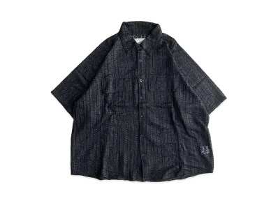 BALLSY.BROTHERS military sheer loose shirt "BLACK"