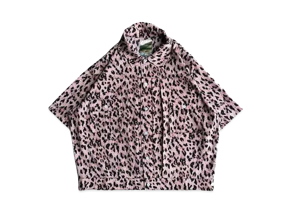 BALLSY.BROTHERS Florral&Leopard Retro Shirt "Pink leopard"
