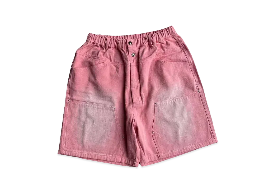 BALLSY.BROTHERS Vintage processed double knee shorts "Pink"