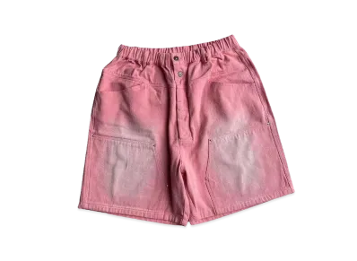 BALLSY.BROTHERS Vintage processed double knee shorts "Pink"