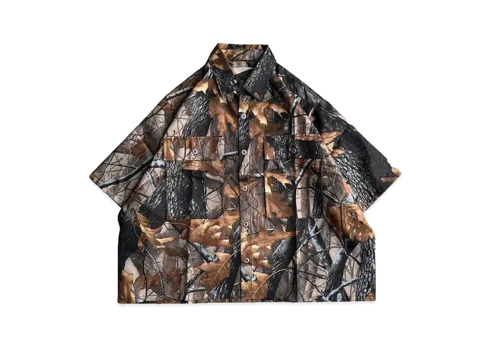 BALLSY.BROTHERS real tree wide box shirt "Brown"