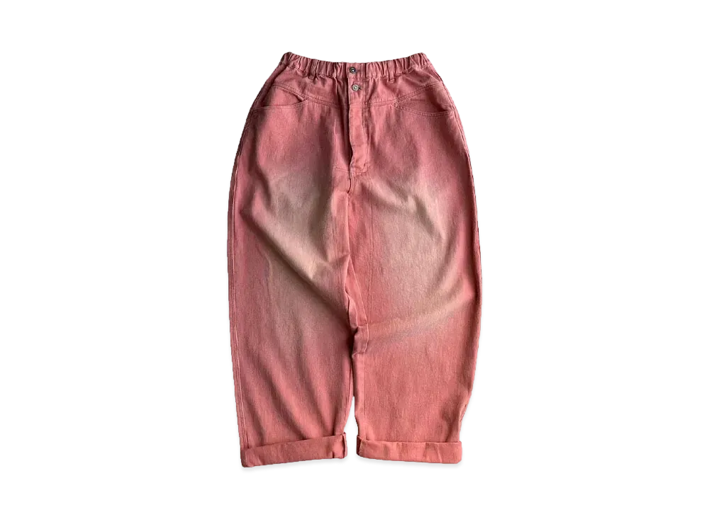 BALLSY.BROTHERS Vintage processing wide work pants "Pink"