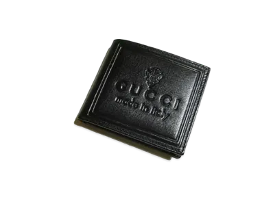 GUCCI Bi-Fold Wallet Crest Leather "Black"