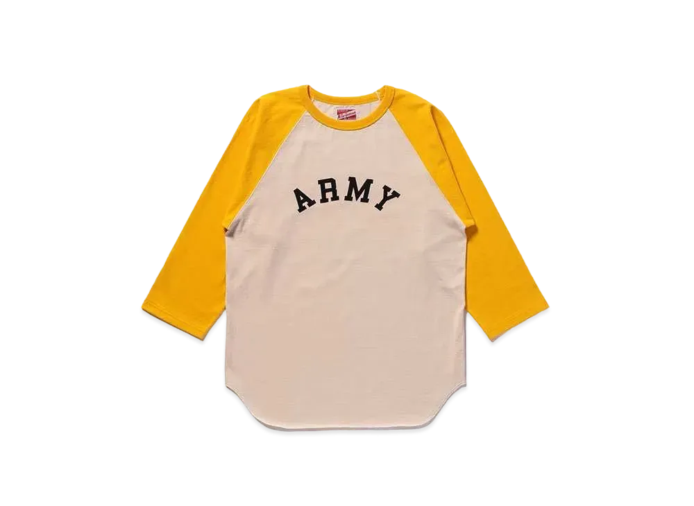 THE REAL McCOY'S Military Baseball Tee / Army "Ecru x Yellow"