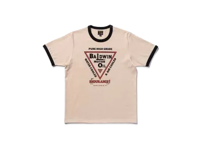 THE REAL McCOY'S Joe Mccoy Tee / Baldwin Motor Oil "Ecru x Black"