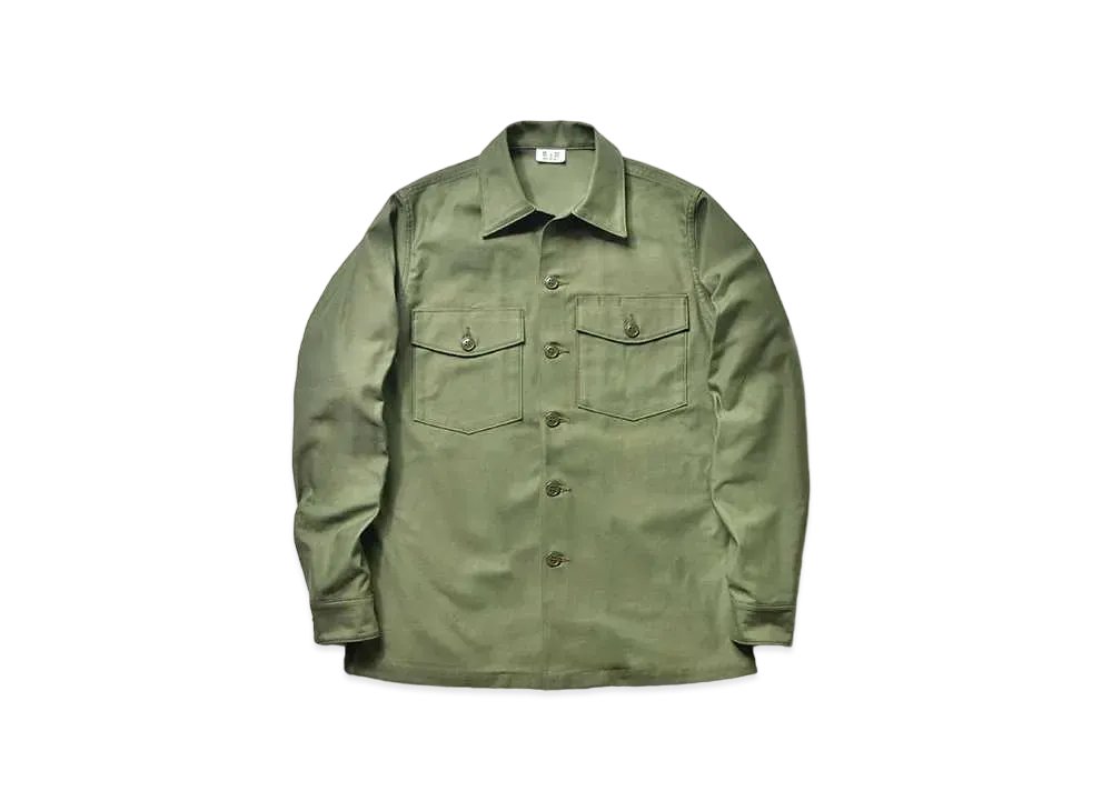 THE REAL McCOY'S Shirt, Man's, Cotton Sateen, OG-107 "Olive"