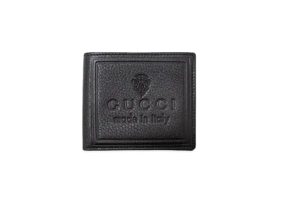 GUCCI Bi-Fold Wallet Crest Leather "Dark Brown"