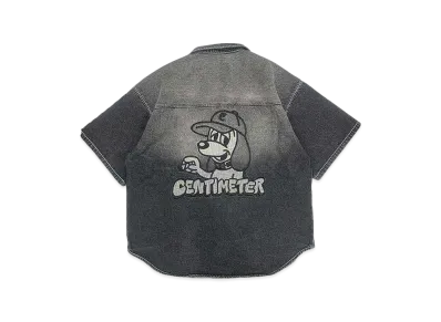 centimeter CMT ruler washed denim shirt "BLACK"