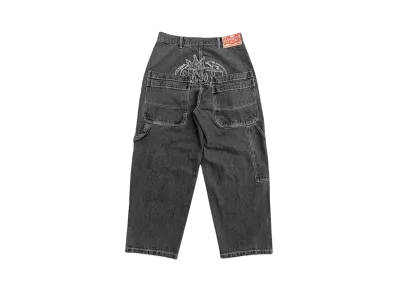 centimeter Crown logo denim pants "BLACK"