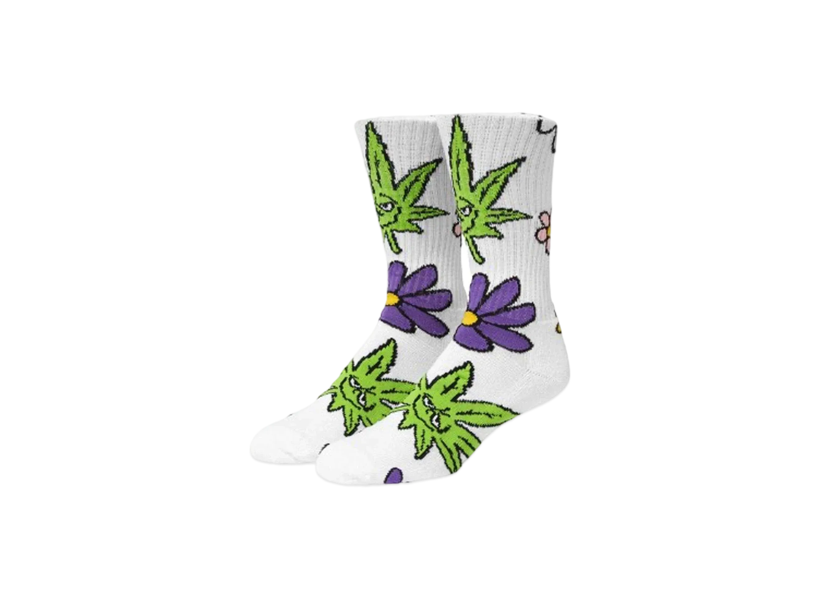 HUF Green Buddy Blossom Socks "White"