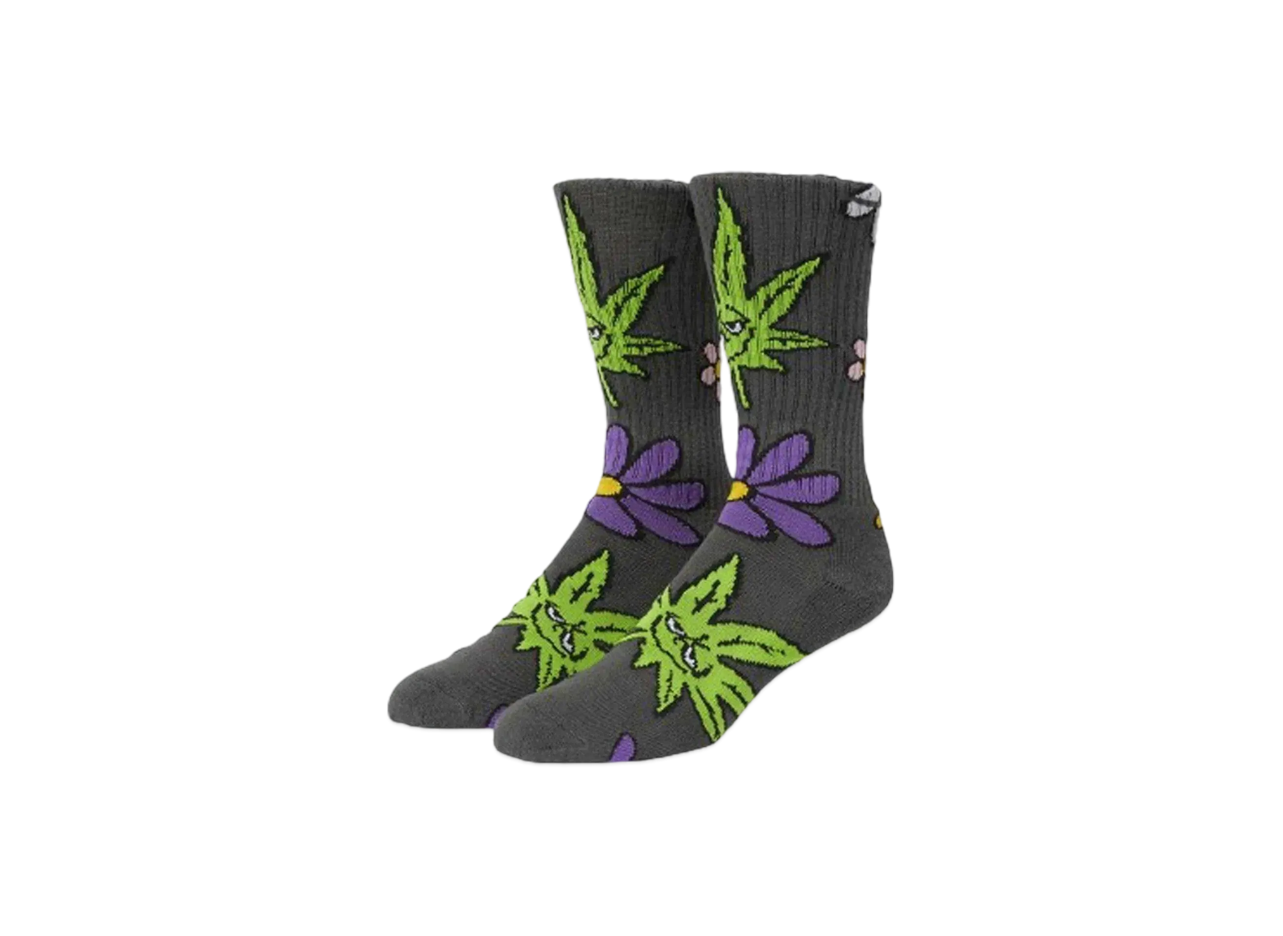 HUF Green Buddy Blossom Socks "Charcoal"
